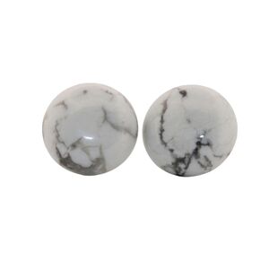14mm Round White Turquoise Silver Stud Earrings 10